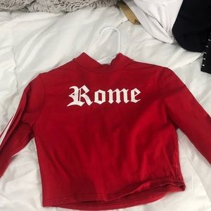 Red Cropped Long sleeve